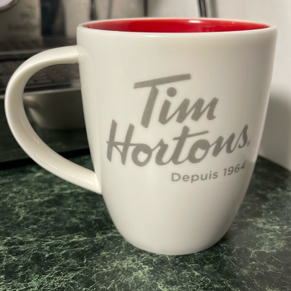 Tim Hortons #14 Limited Edition white mug with red interior - Picture 2 of 5